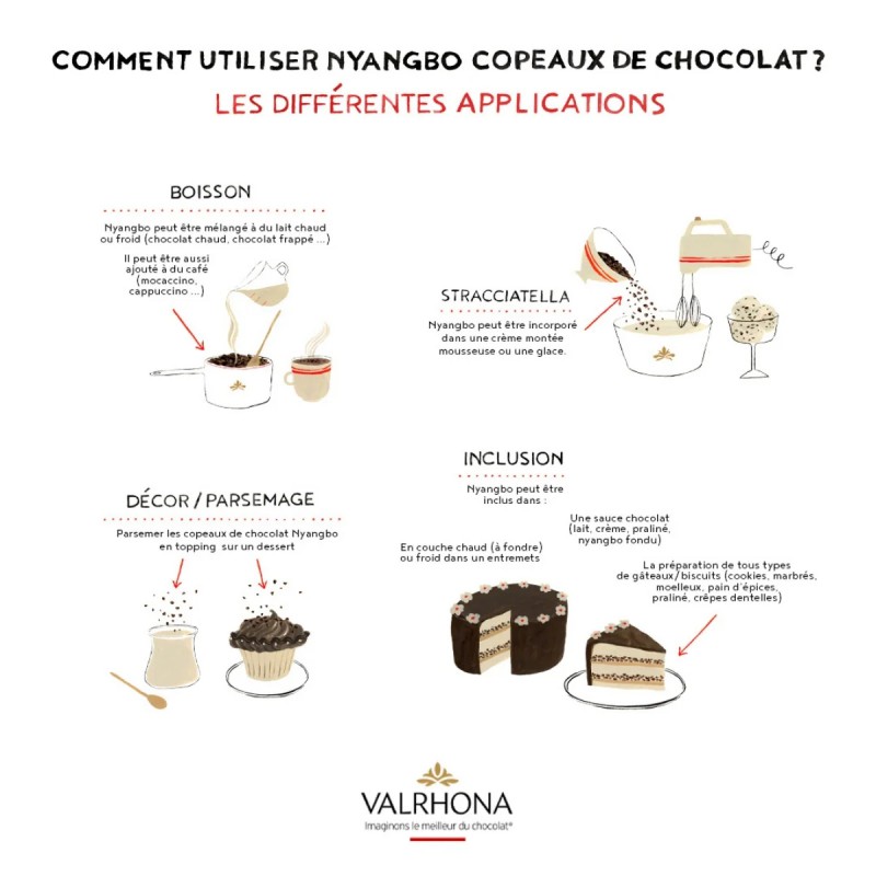 Nyangbo 68% Donkere Chocolade Schilfers 250 g - Valrhona