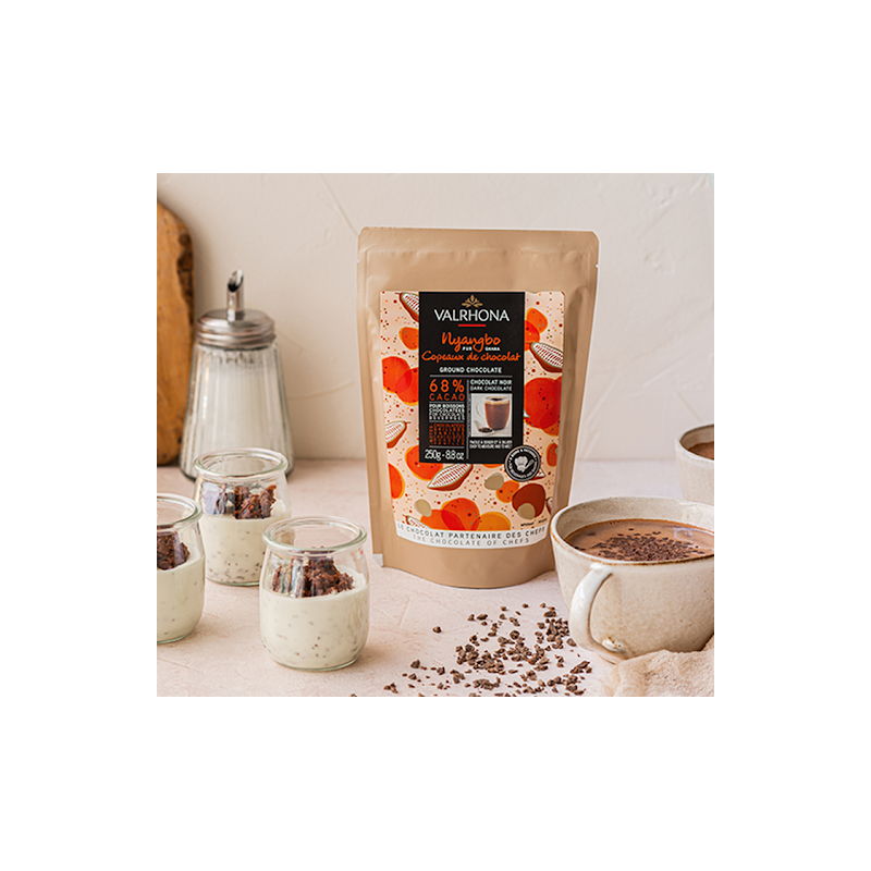 Nyangbo 68% Donkere Chocolade Schilfers 250 g - Valrhona