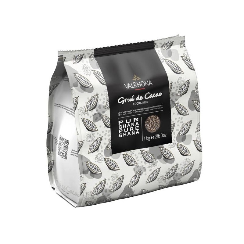 Grué de fèves de Cacao Torréfiées - Pure Origine Ghana 1 kg - Valrhona