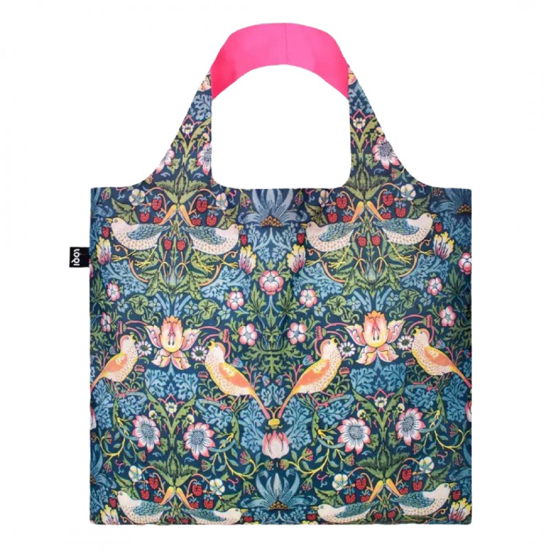 Opvouwbare Herbruikbare Tas Stawberry Thief Neon Pink - LOQI