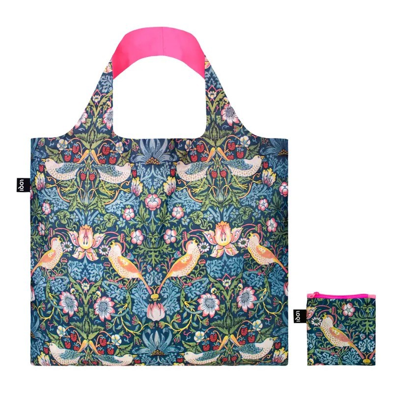 Sac Réutilisable Pliable Stawberry Thief Neon Pink - LOQI