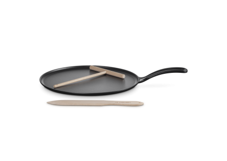 Tradition geëmailleerde gietijzeren pannenkoekenmaker 27 cm + Houten Spatel - Le Creuset
