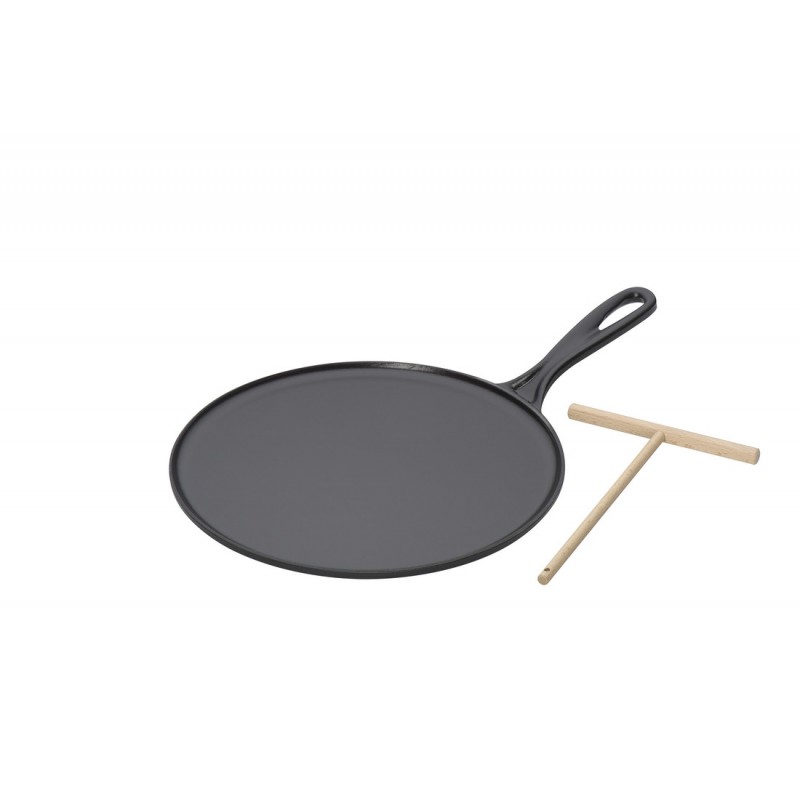 Tradition geëmailleerde gietijzeren pannenkoekenmaker 27 cm + Houten Spatel - Le Creuset