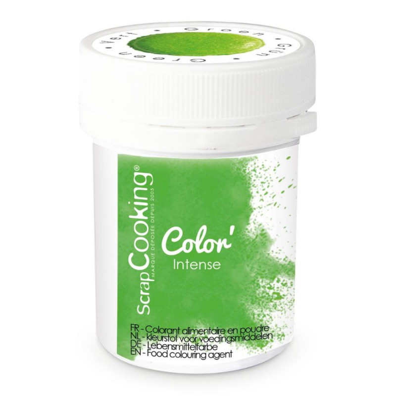 Colorant Alimentaire en Poudre Vert (ou Vert Prairie) 5 g - Scrapcooking