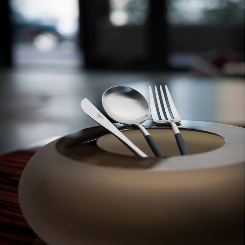 Goa Set Couteaux de Table Inox Brossé Manche Noir 6 pcs  - Cutipol