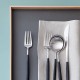 Goa Set Fourchettes de Table Inox Brossé Manche Noir 6 pcs  - Cutipol