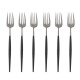 Goa Set Fourchettes à Poisson Inox Brossé Manche Noir 6 pcs  - Cutipol