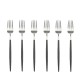 Goa Set Fourchettes à Dessert Inox Brossé Manche Noir 6 pcs  - Cutipol