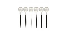 Goa Set Cuillères de Table Inox Brossé Manche Noir 6 pcs 
