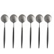 Goa Set Cuillères à Dessert Inox Brossé Manche Noir 6 pcs  - Cutipol
