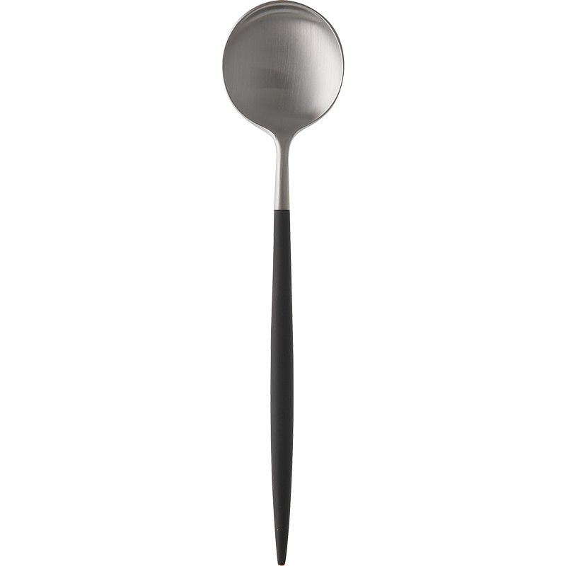 Goa Set Cuillères à Café Inox Brossé Manche Noir 6 pcs  - Cutipol