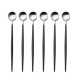 Goa Set Cuillères Long Drink Inox Brossé Manche Noir 6 pcs  - Cutipol