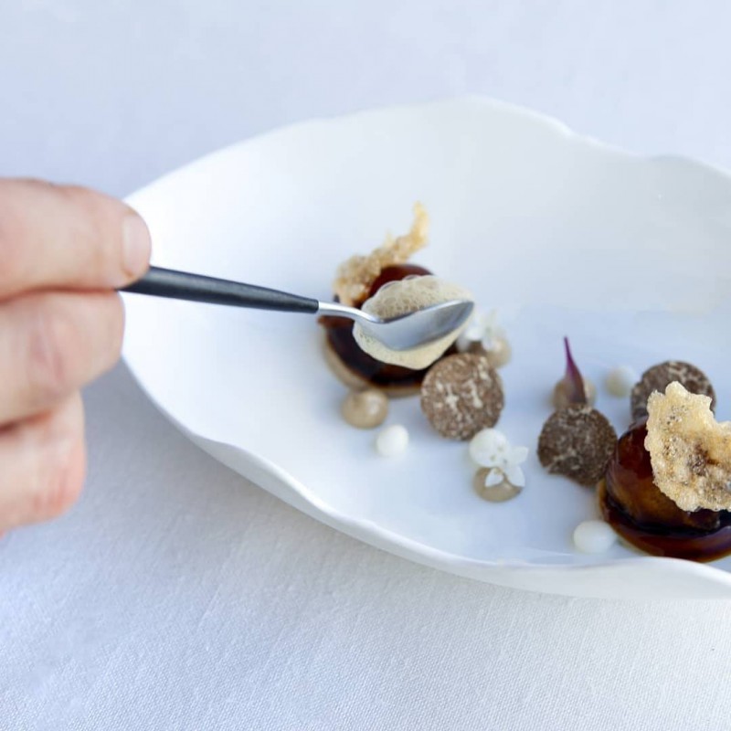 Goa Long Drink Lepel Mat Staal Zwart Heft 6 stk - Cutipol