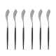 Goa Set Couteaux à Poisson Inox Brossé Manche Noir 6 pcs  - Cutipol