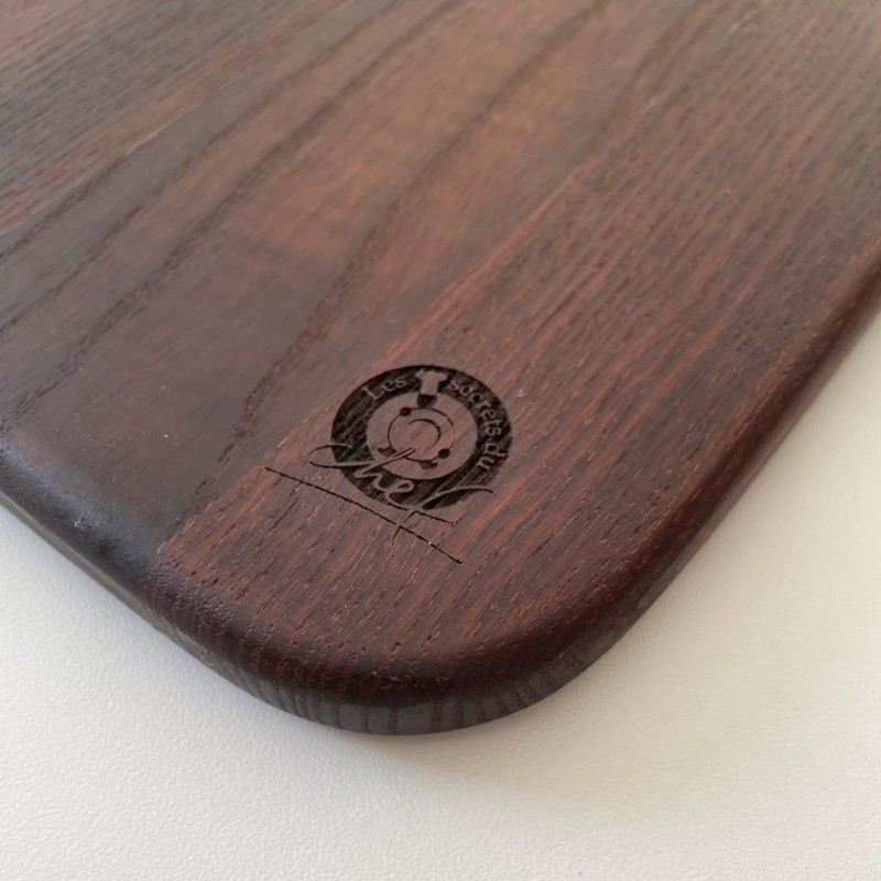 Hélène Snij- en Serveerplank van Thermisch Behandeld Essenhout S 23x16x1,5 cm -N - Les Planches du Chef