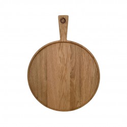 Peppe Ronde Pizza Snij- en Serveerplank  Eikenhout 35x2 cm - Les Planches du Chef