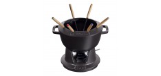 Service à Fondue Savoyarde et Bourguignonne Fonte Emaillée Noir Mat 2,3 l