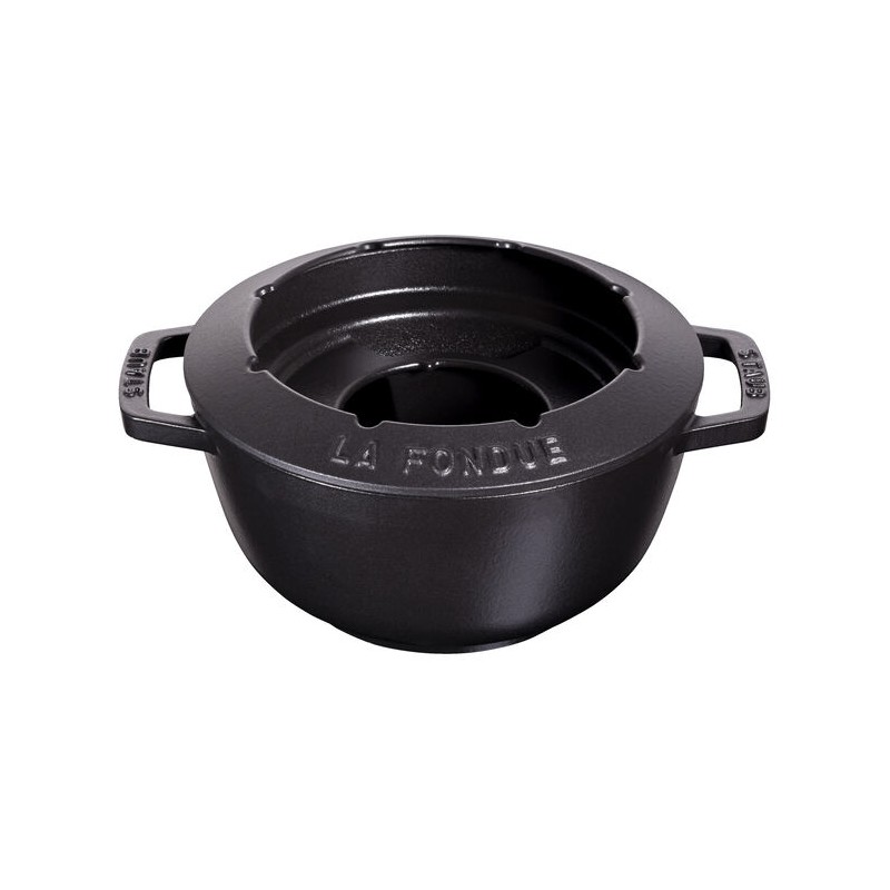 Fondueset in matzwart geëmailleerd gietijzer 2,3 l - Staub