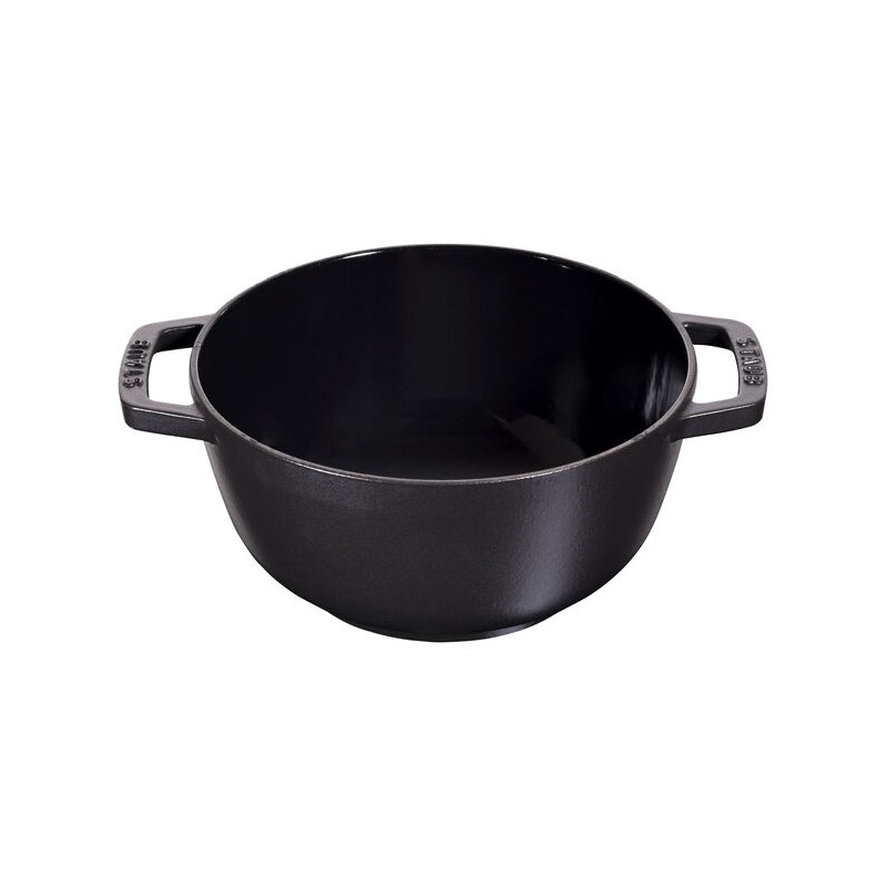 Fondueset in matzwart geëmailleerd gietijzer 2,3 l - Staub