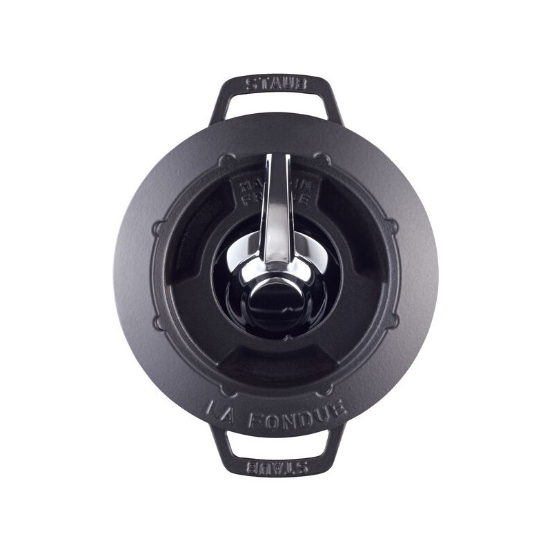 Service à Fondue Savoyarde et Bourguignonne Fonte Emaillée Noir Mat 2,3 l - Staub