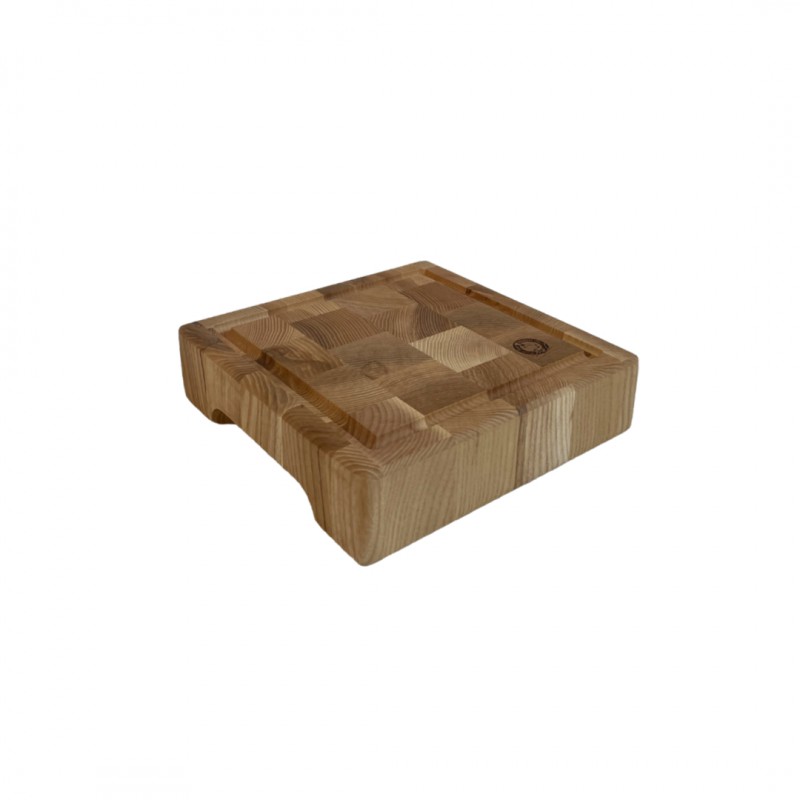 Gordon Snijplank van Staand Essenhout (end grain) 20×20×6 cm - Les Planches du Chef