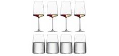 Vivid Senses Verre Vin Fruité fin Vin Blanc/Rouge et Gobelet Eau (8 Pcs)