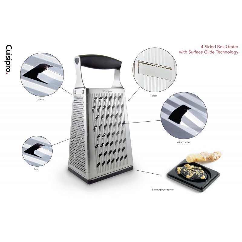 Râpe Fine à Large 4 Faces Inox + Râpe Gingembre - Cuisipro