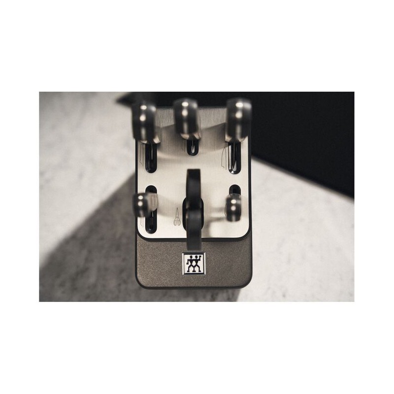 Gourmet Bloc de Couteaux avec Aiguiseur Intégré 7 pcs Anthracite  - Zwilling