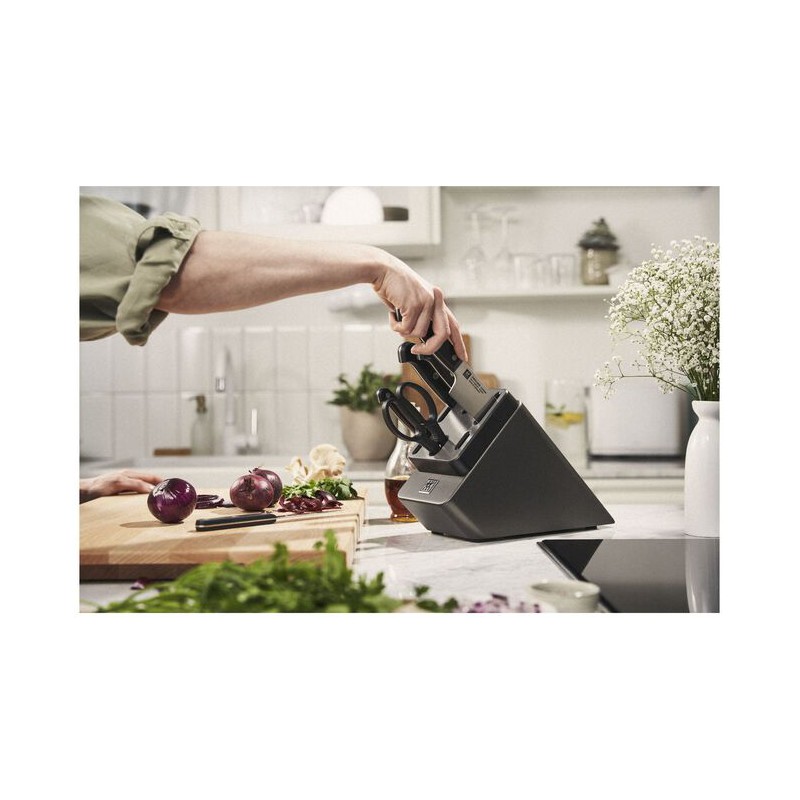 Gourmet Messenblok met Geïntegreerde Slijper 7-delig Antraciet - Zwilling