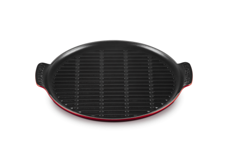 Bistro Grill van Geëmailleerd Gietijzer Rond XL 32 cm met Handgrepen Rood - Le Creuset