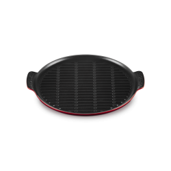 Bistro Grill van Geëmailleerd Gietijzer Rond XL 32 cm met Handgrepen Rood - Le Creuset