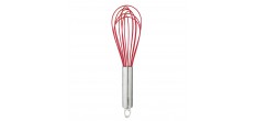 Fouet de Cuisine Silicone Rouge et Inox 25 cm