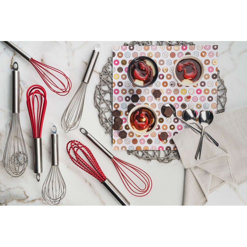 Fouet de Cuisine Silicone Rouge et Inox 25 cm - Cuisipro
