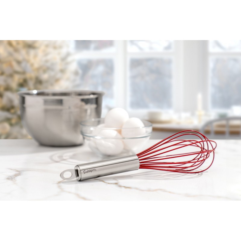 Fouet de Cuisine Silicone Rouge et Inox 25 cm - Cuisipro