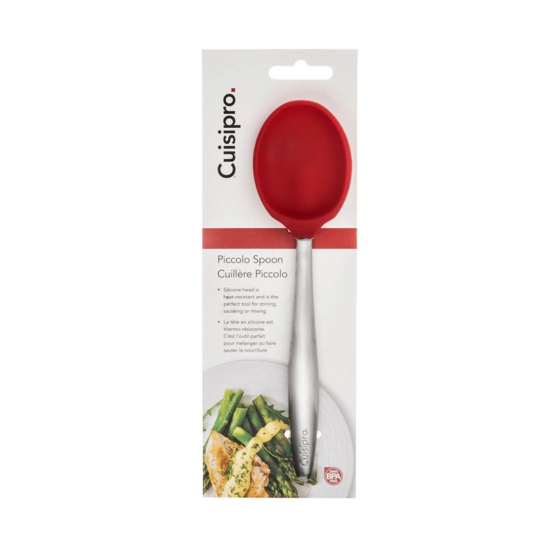 Piccolo Mini Cuillère Silicone Flexible Rouge et Inox 20 cm  - Cuisipro