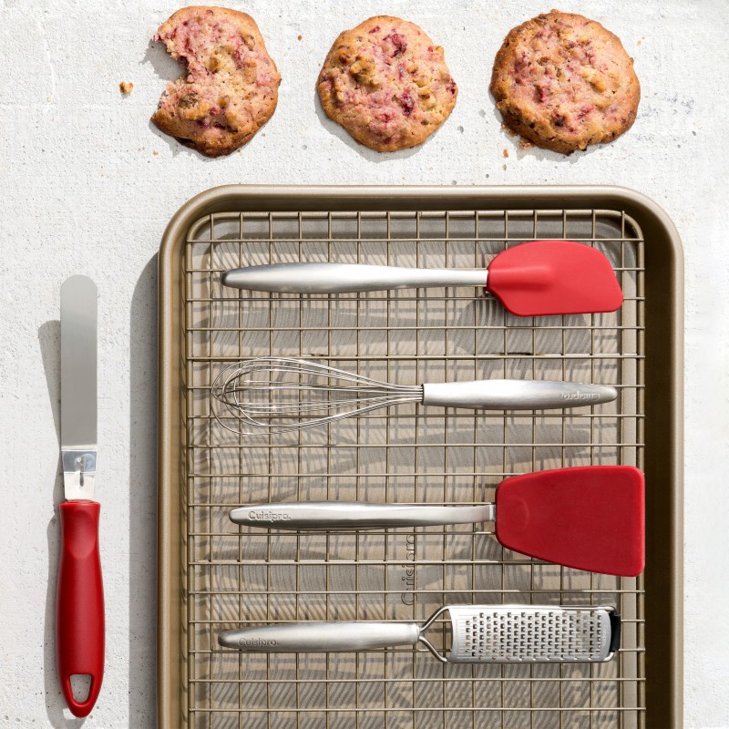 Piccolo Mini Flexibele Siliconen Spatel/Lepel Rood en RVS 20 cm - Cuisipro