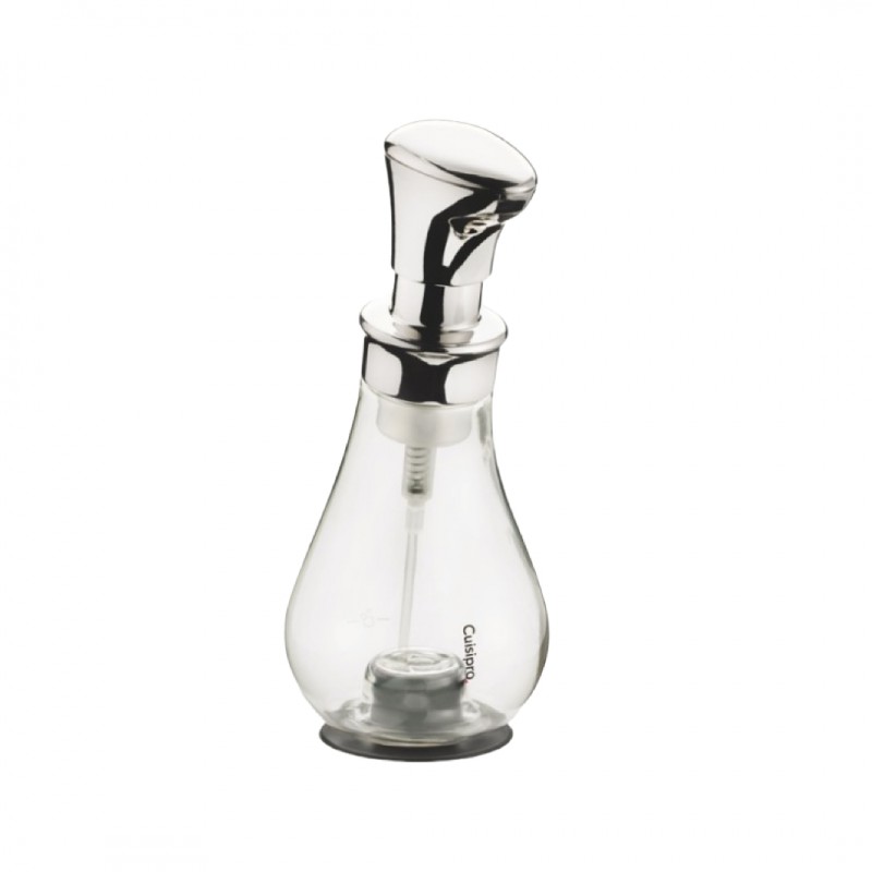 Distributeur Pompe Savon Mousse Chrome et Transparent 390 ml 22 cm  - Cuisipro