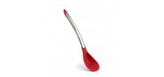 Cuillère à Mélanger Tête Silicone Rouge et Inox 30 cm