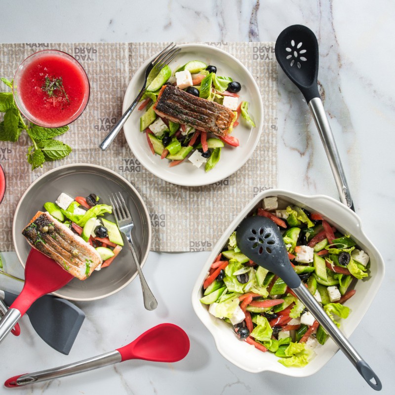 Spatule Tête Silicone Amovible Rouge et Inox 30 cm - Cuisipro