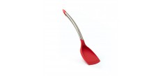 Spatule pour Wok Tête Silicone Amovible Rouge et Inox 32 cm