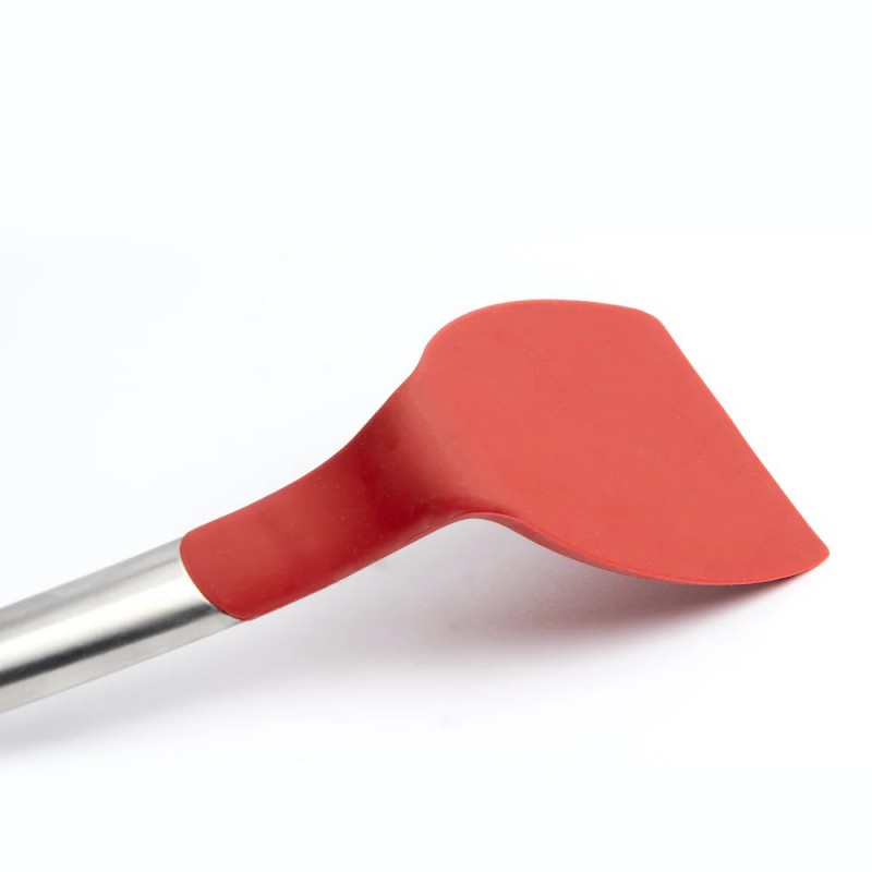Spatule pour Wok Tête Silicone Rouge et Inox 32 cm - Cuisipro