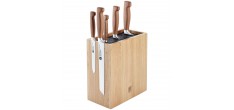Four Star Bloc de Couteaux Spagetti et Magnétique 6 pièces Bois de Chêne