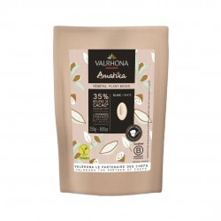 Chocolat Blanc Vegan sans Lactose Amatika 35% Sachet Fèves 250 g  - Valrhona