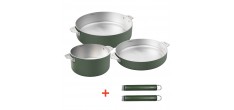 La Merveilleuse RVS Varengroen Trio Kookpan Koekenpan Sauteerpan LSDC Pack