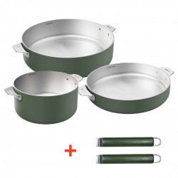 La Merveilleuse RVS Varengroen Trio Kookpan Koekenpan Sauteerpan LSDC Pack - Cookut