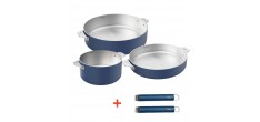 La Merveilleuse RVS Blauw Trio Kookpan Koekenpan Sauteerpan LSDC Pack