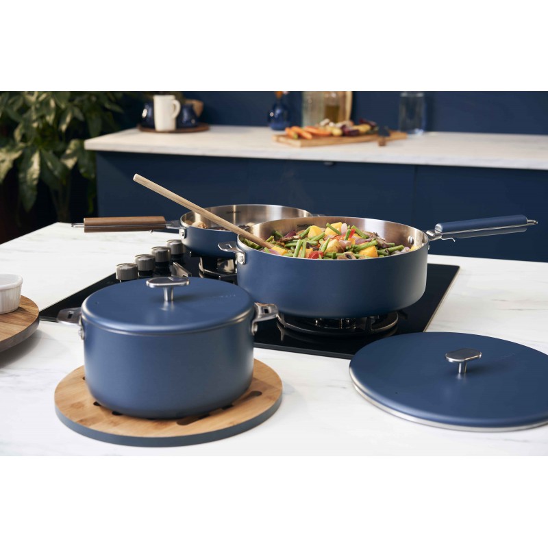 La Merveilleuse RVS Blauw Trio Kookpan Koekenpan Sauteerpan LSDC Pack - Cookut