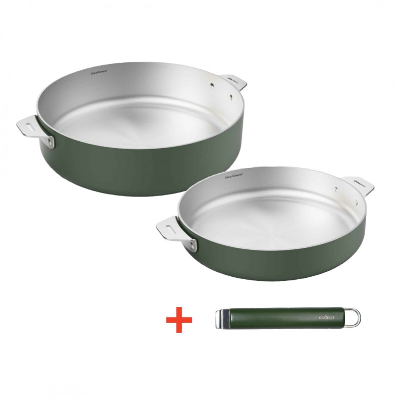 La Merveilleuse Inox Vert Fougère Duo Poêle 24 cm Sauteuse 28 cm Pack LSDC  - Cookut