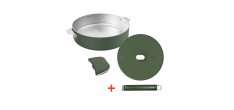 La Merveilleuse Inox Vert Fougère Kit Sauteuse Couvercle 28cm Anse Pack LSDC 