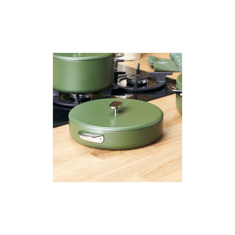 La Merveilleuse RVS Groen Sauteerpanset met Deksel 28 cm Handvat Pack LSDC - Cookut